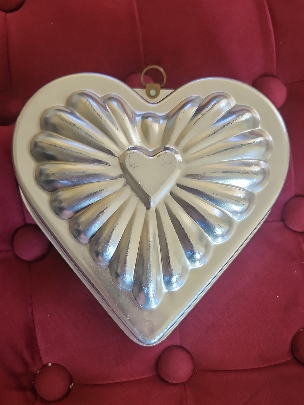 Vintage Heart-Shaped Metal Cake Mold